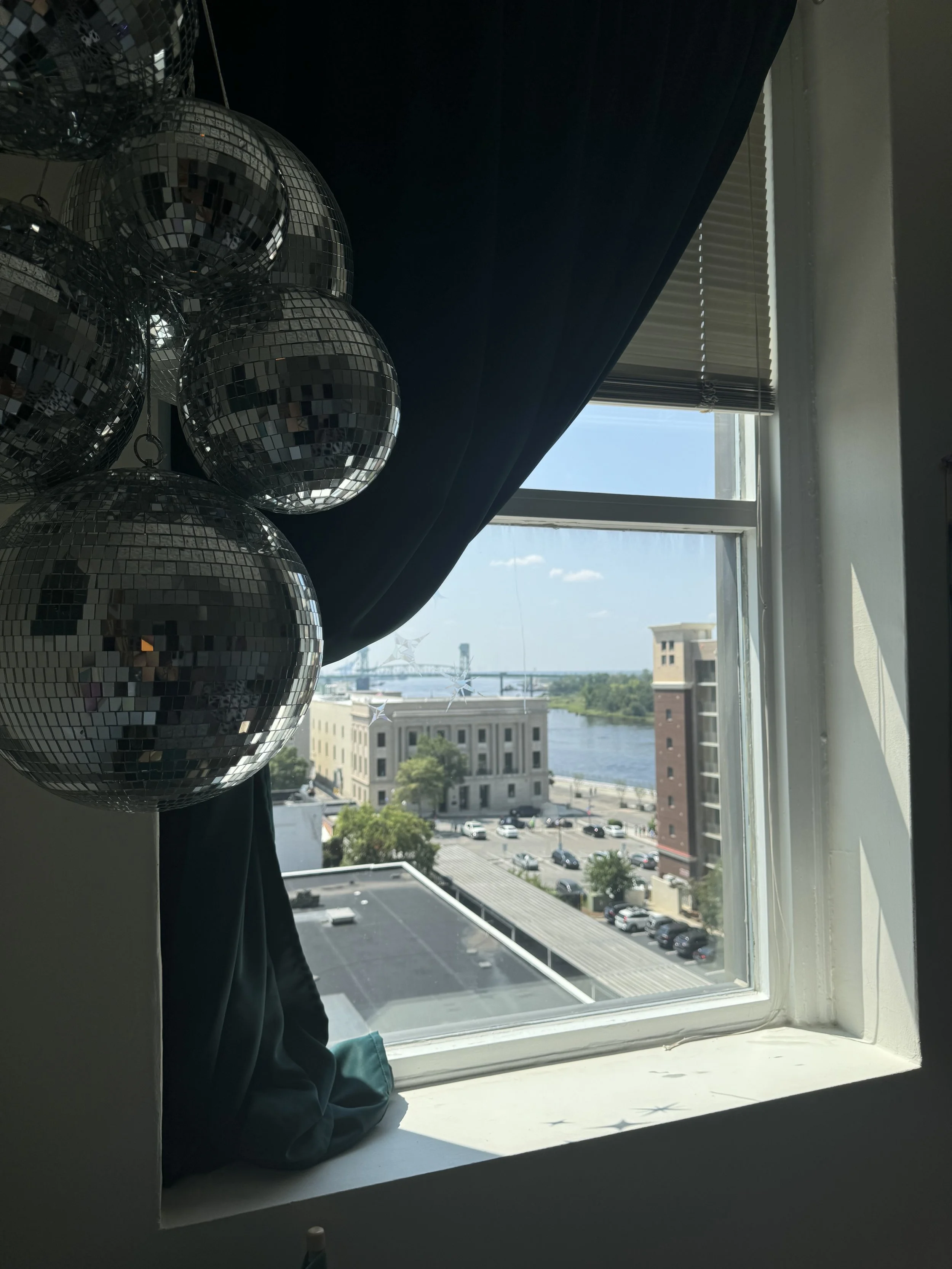 View of the Cape Fear River from the downtown Wilmington studio window